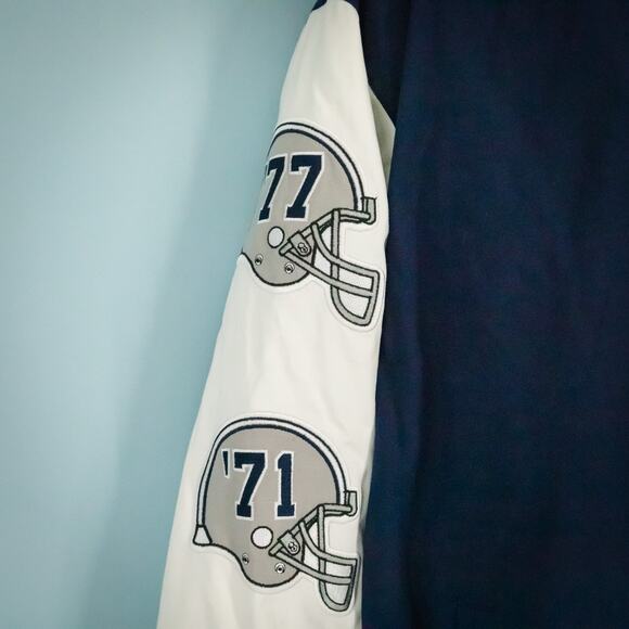 Dallas Cowboys NFL Super Bowl Championship Size XL Blue White Varsity Jacket NEW - Picture 3 of 11